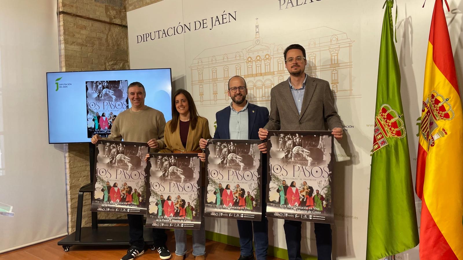 Antonio Camacho (Padefu), Eva Molina (concejal de Cultura), Antonio Navas (alcalde de Fuensanta de Martos) y Francisco Javier Lozano (diputado de Promoción y Turismo) | Diputación de Jaén | Ampliar imagen