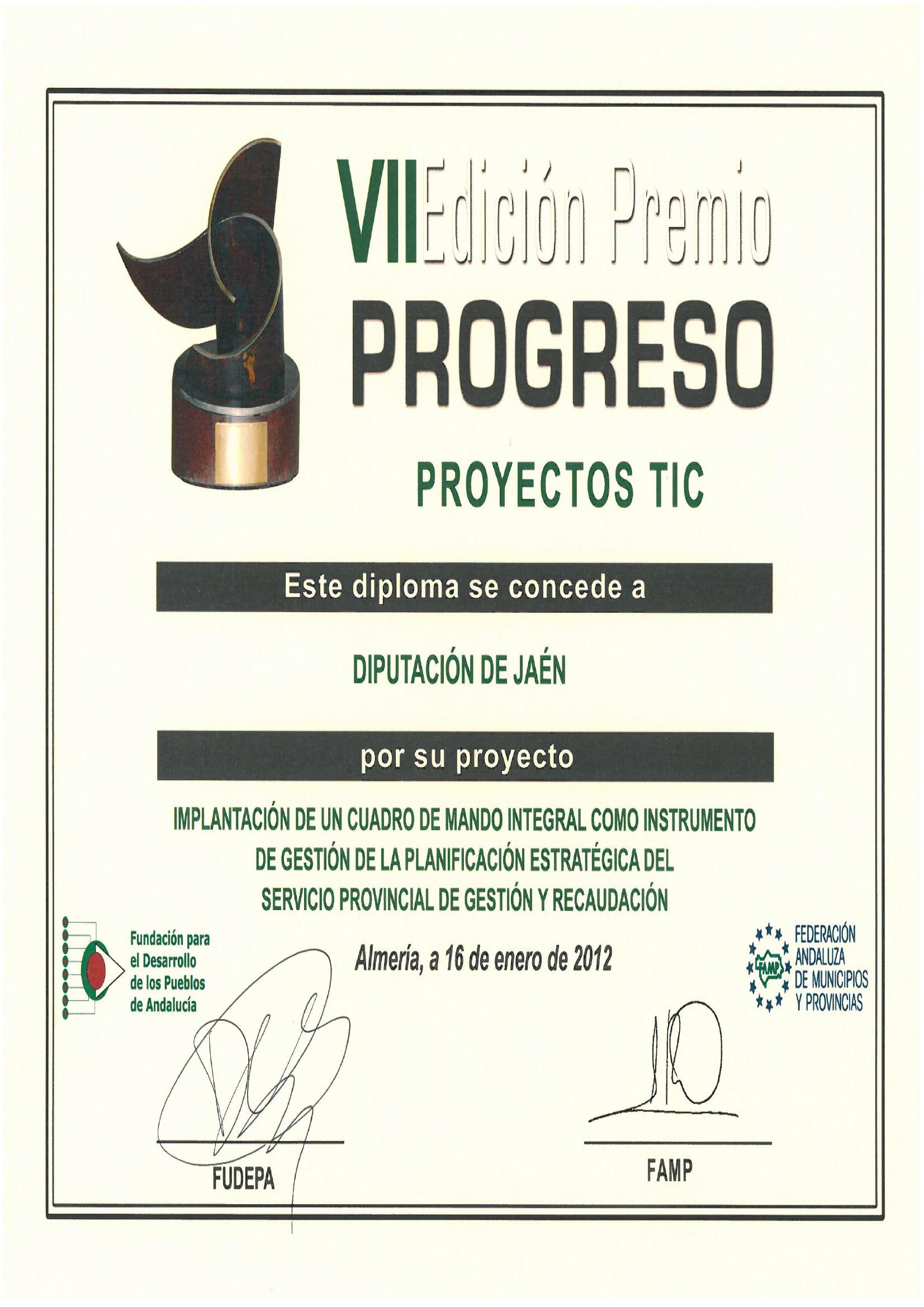 Premio Progreso (VII Edici&oacute;n)