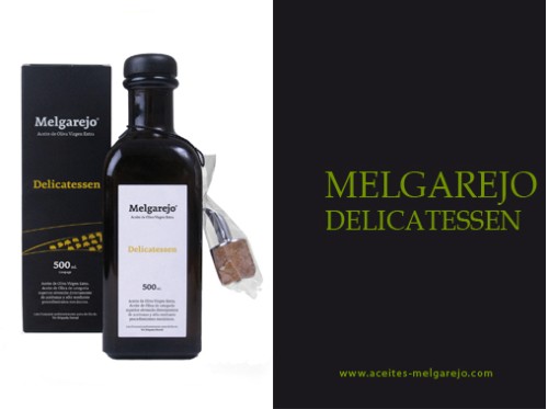 Aceite de oliva virgen extra Melgarejo Delicatessen. JPG de 84 KB