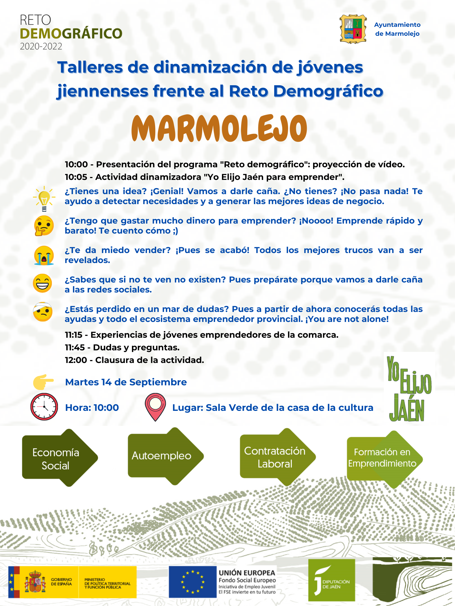 Pulsa para ampliar la imagen: Talleres dinamización de jóvenes jiennenses frente al Reto Demográfico 14/09/2021