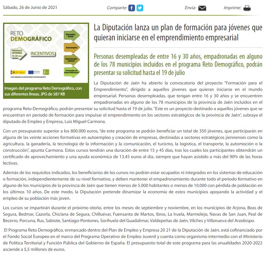 Pulsa para ampliar la imagen: Diputación de Jaén 26-06-2021