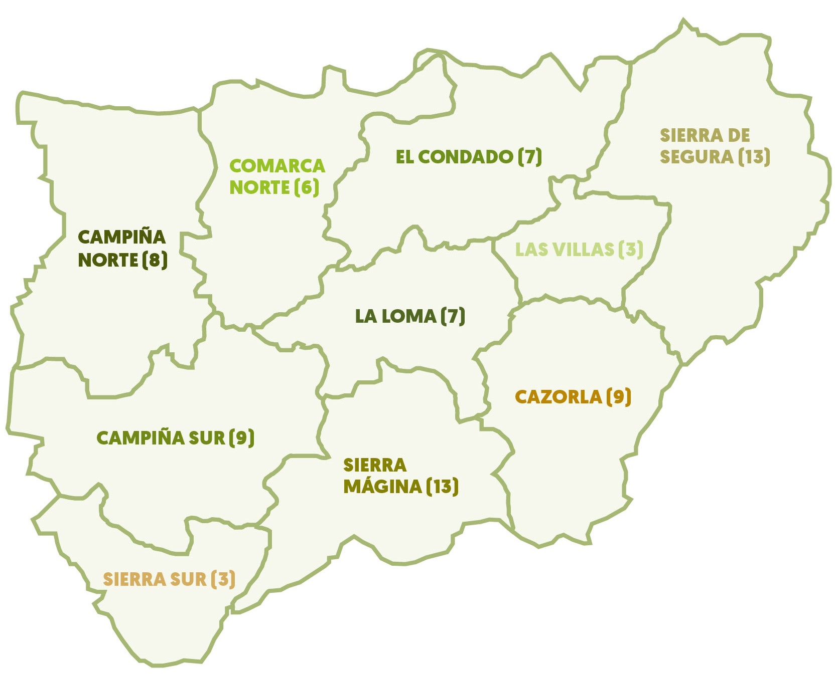 Mapa de Municipio dentro del Reto Demográfico de la Diputación de Jaén