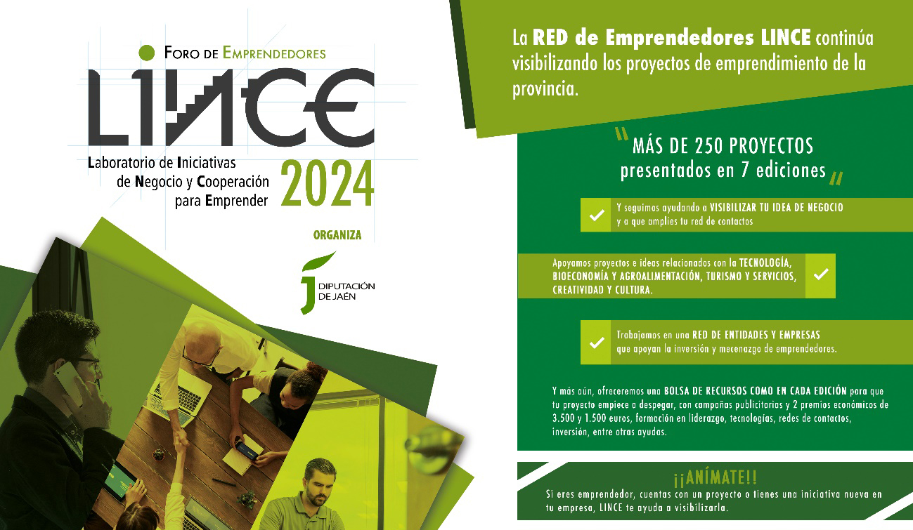 Foro LINCE 2024 impulsa el emprendimiento en Jaén. Más de 250 proyectos apoyados en tecnología, turismo, cultura y bioeconomía.