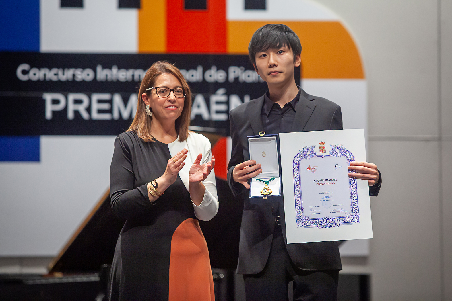 Photo: The Japanese performer Ayumu Ibaraki etches his name onto the winners' list of the Council's ‘Jaén’ Piano Prize