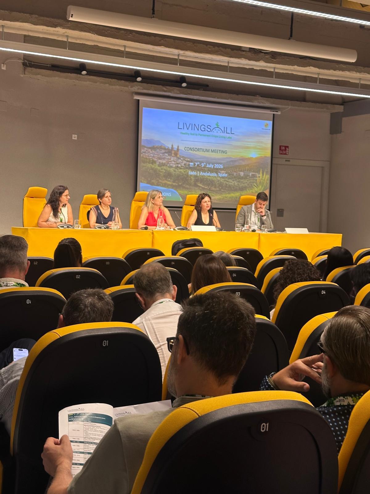 La diputada, segunda por la derecha, durante su intervención en este encuentro | Diputación de Jaén | Ampliar imagen