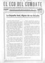Abrir El eco del combate : peri&oacute;dico semanal gratuito, &oacute;rgano del Batall&oacute;n Juan Arcas. 28/9/1937. [Ejemplar]