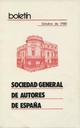 Ir a los detalles de Bolet&iacute;n: Sociedad General de Autores de Espa&ntilde;a. [Publicaci&oacute;n (ejemplares)]